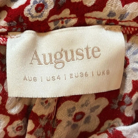 Auguste sz 4 Mila Palms jumpsuit in red floral keyhole front thin straps VGUC - Picture 9 of 12